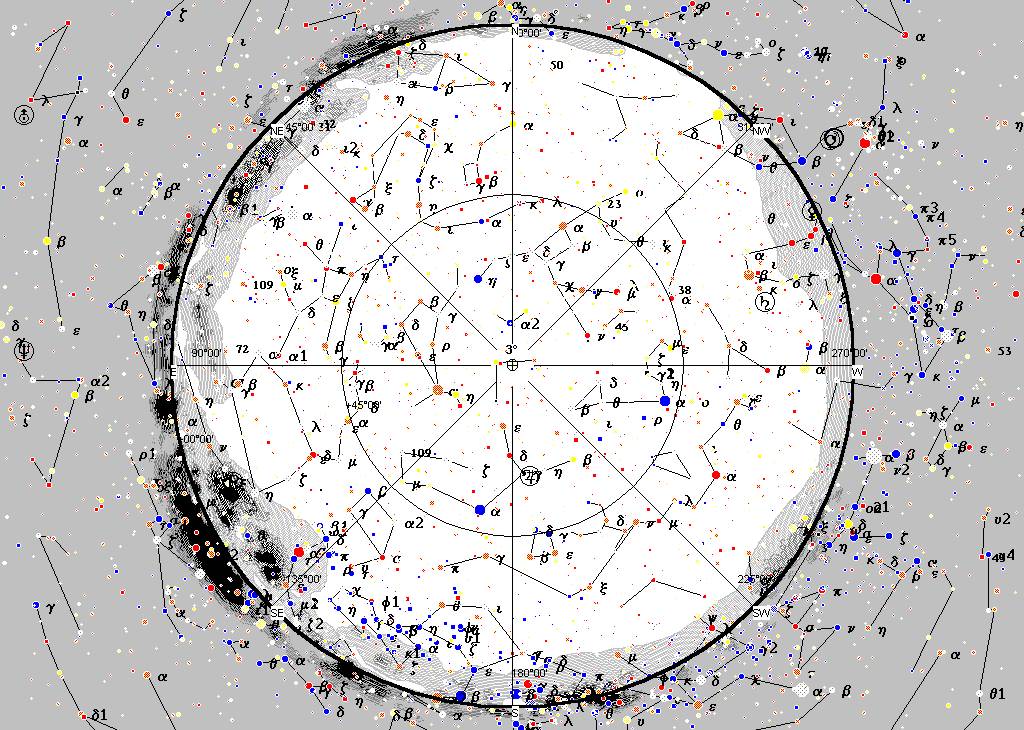 Milky Way animation between November and March from 40 deg N