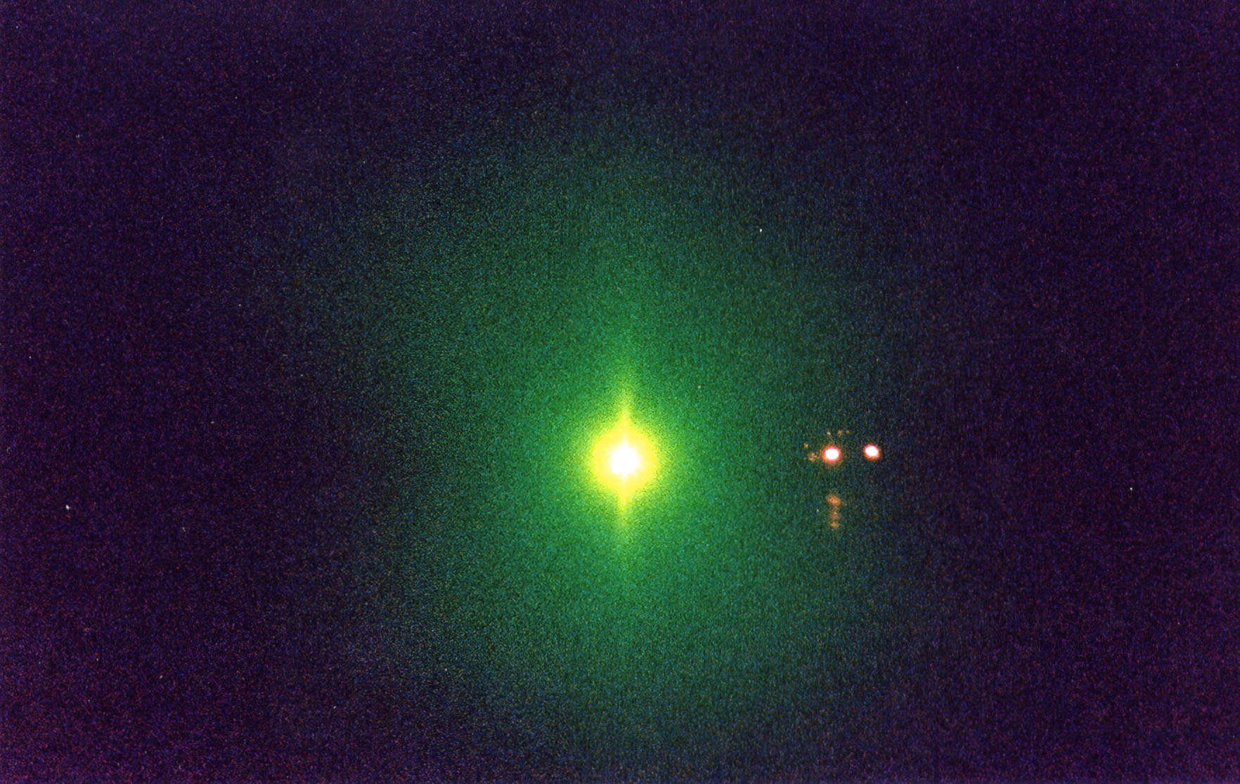 500ft low beam headlight on-axis laser passing car